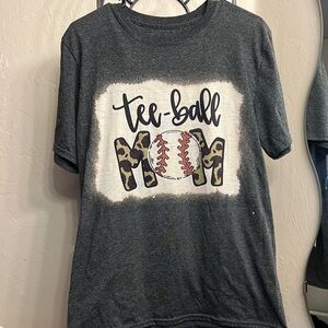Tee-Ball Mom Kids Shirt - Gray